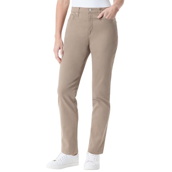 NWT Gloria Vanderbilt Classic High Rise Tapered Jeans Hazelnut Brown 16 Long - Picture 1 of 9